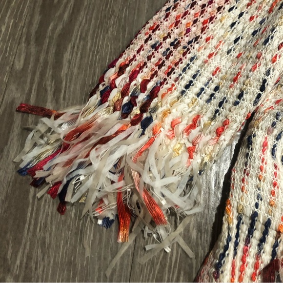 St John Ribbon Fringe Macro Plaid Cardigan Jacket in Blush Sz 6 - Picture 10 of 11